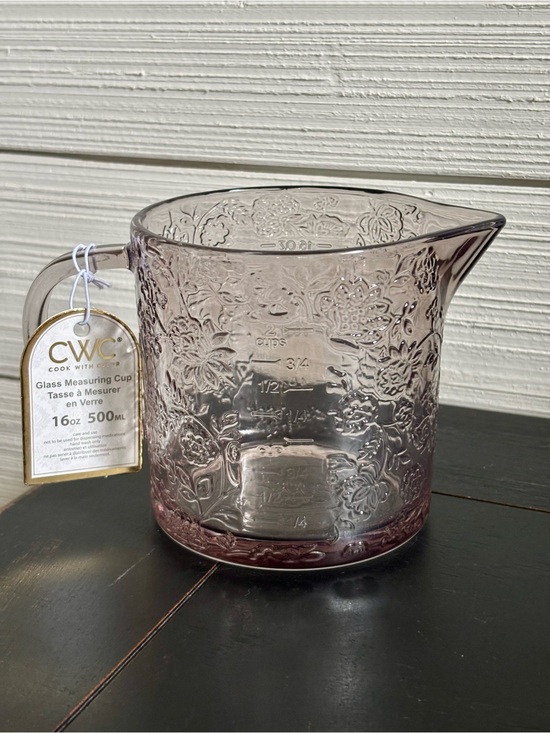 CWC Other - CWC Cook With Color Brown Floral Glass Measuring Cup 16oz ~ 2 Cups NEW